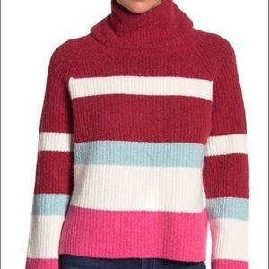 NWT Abound Colorblock Stripe Turtleneck Sweater